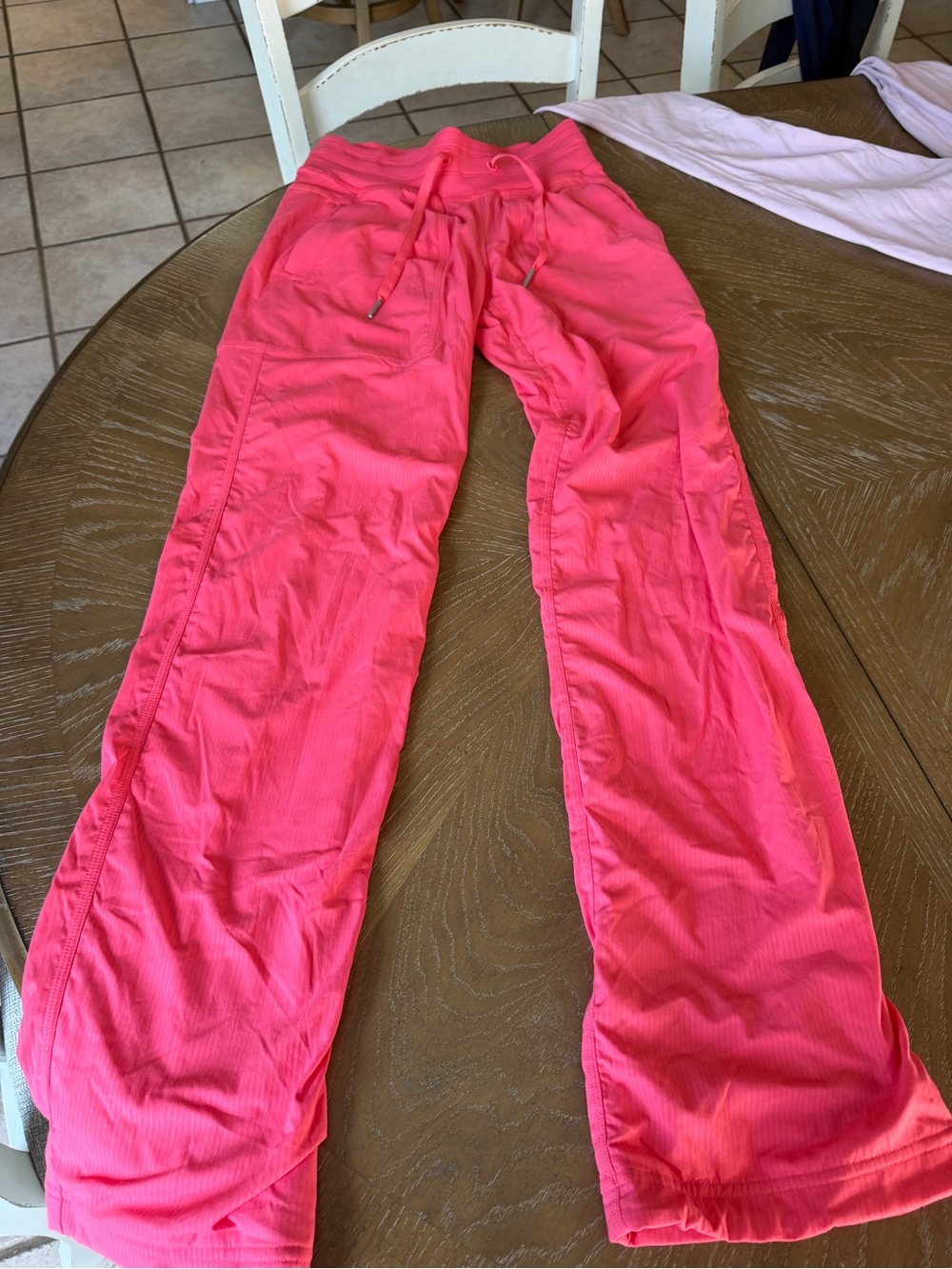 lululemon athletica dance pants Bright Pink Flare Wide-Leg Drawstring Jeans